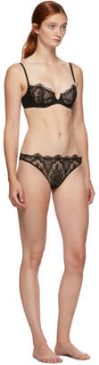 I.D. Sarrieri Black Embroidered Tulle Thong