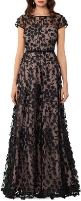 Xscape Evenings Floral Embroidered Tulle Gown