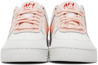 Nike White & Pink Air Force 1 '07 Sneakers