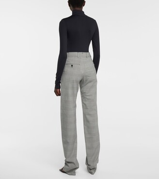 Vetements Checked high-rise stretch-wool pants