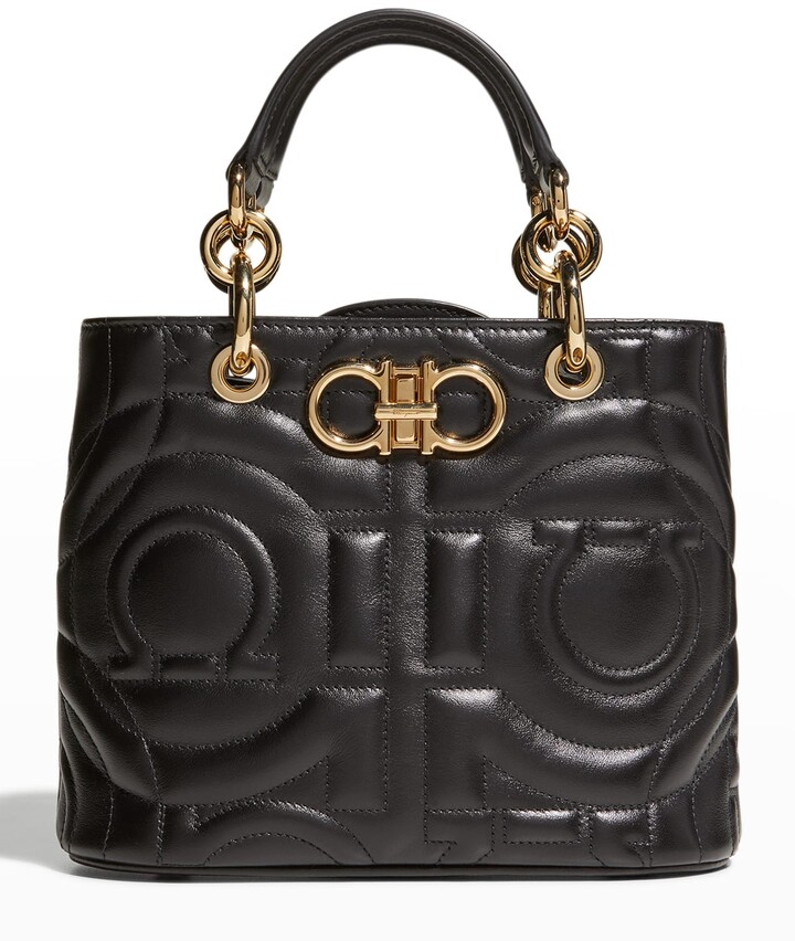 Ferragamo Gancio Quilted Leather TopHandle Bag ShopStyle