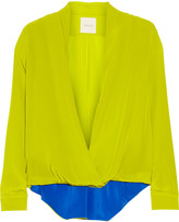 Thumbnail for your product : Mason by Michelle Mason Wrap-effect silk crepe de chine blouse