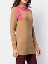 Thumbnail for your product : Victoria Beckham Contrast Panel Roll Neck Jumper