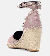 Thumbnail for your product : Valentino Garavani Rockstud Double leather wedge espadrilles
