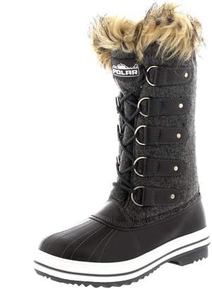 Polar Products Womens Lace up Rubber Sole Tall Winter Snow Rain Shoe Boots - 8 - GRT39 YC0072