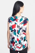 Thumbnail for your product : Classiques Entier Print Sleeveless Stretch Silk Blouse