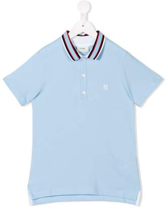 Fendi Kids striped-collar polo shirt