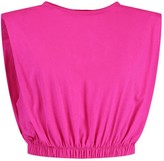 Thumbnail for your product : boohoo Shoulder Pad Elasticated Waist Tee