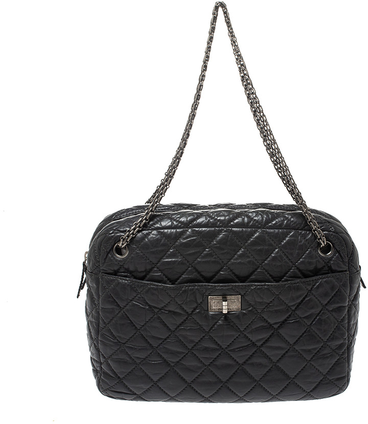 chanel grey quilted bag