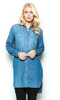 Thumbnail for your product : Button Down Denim Long Sleeves Shirt Dress