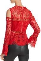 Thumbnail for your product : Saylor Sistine Embroidered Lace Cold-Shoulder Top