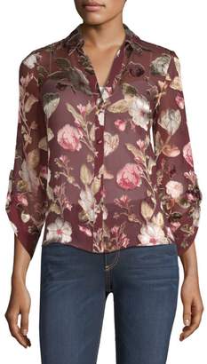 Alice + Olivia Eloise Button-Front Blouse