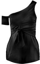 Thumbnail for your product : boohoo Knot Side Crepe Playsuit