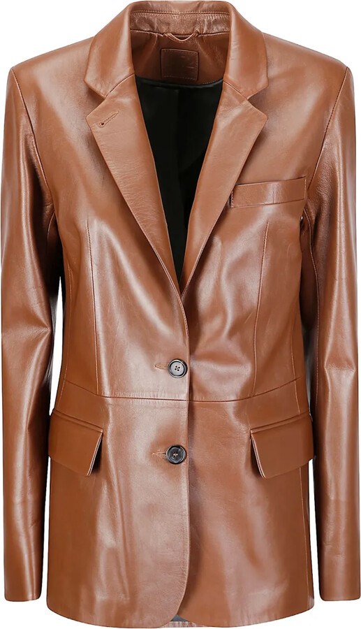 Desa 1972 Leather Flap-Pocket Blazer