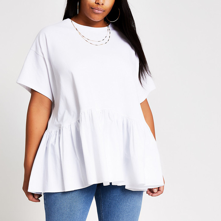 White peplum t shirt Clearance