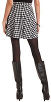Thumbnail for your product : Charlotte Russe Houndstooth High-Waisted Skater Skirt