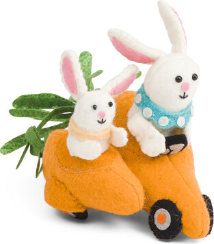 TJMAXX 7X11 Wool Bunny In Carrot Car