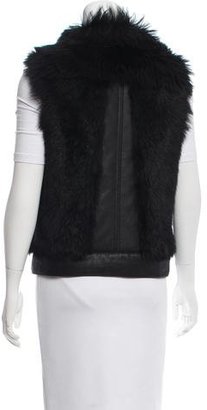 Helmut Lang Fur-Trimmed Leather Vest
