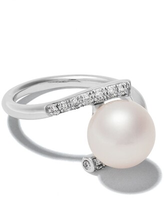 Yoko London 18kt white gold Classic Freshwater pearl and diamond ring