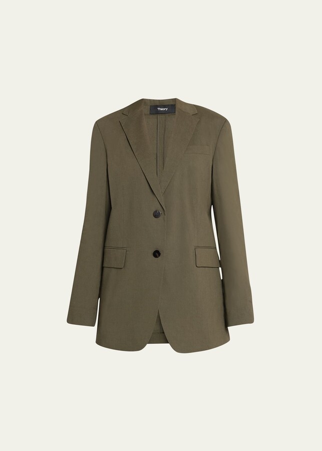 Theory RolledSleeve Boyfriend Jacket ShopStyle Blazers