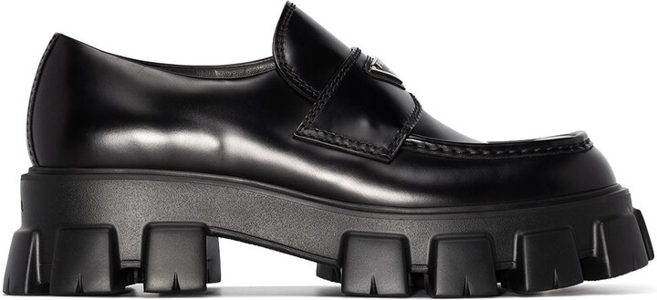 Prada Monolith leather loafers - ShopStyle