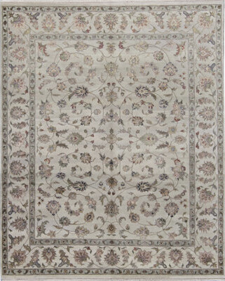 Bokara Rug Co. Inc. Hand-Knotted High-Quality Ivory and Ivory Area Rug