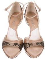 Thumbnail for your product : Christian Dior Satin Ankle Strap Sandals