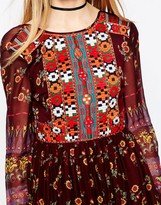 Thumbnail for your product : ASOS PREMIUM Embroidered and Print Midi Dress