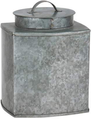 Stonebriar Collection Galvanized Square Metal Container with Lid