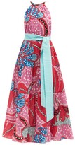 Thumbnail for your product : Rhode Resort Julia Floral-print Tiered Halterneck Cotton Dress - Pink Print