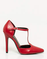 Thumbnail for your product : Le Château Leather-Like Pointy T-strap Pump