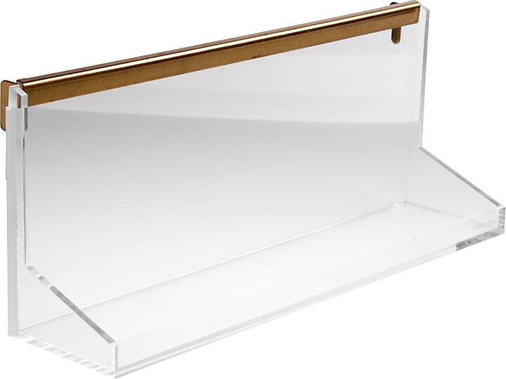 Russell + Hazel Russell+Hazel 5.25" x 12.5" Pegboard Shelf, Clear/Gold (69146)