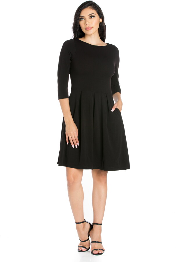 24/7 Comfort Apparel Women’s Perfect Fit and Flare Pocket Dress