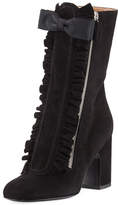 Thumbnail for your product : Laurence Dacade Patty Ruffled Suede Block-Heel Boot