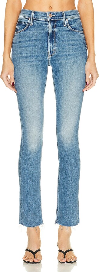 Mother Mid Rise Dazzler Ankle Fray Jeans in Denim-Medium