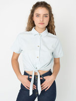Thumbnail for your product : American Apparel Denim Mid-Length Tie-Up Blouse