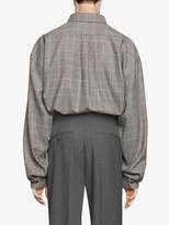 Thumbnail for your product : Gucci Oversize wool shirt with patch