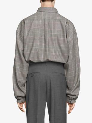 Gucci Oversize wool shirt with patch