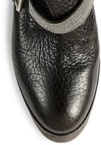 Thumbnail for your product : Brunello Cucinelli Monili Beaded Leather Ankle Boots