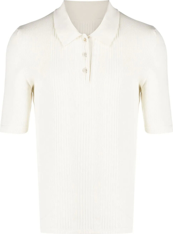 Maison Margiela Four-Stitch Knitted Polo Shirt