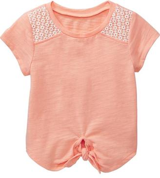 Old Navy Lace-Shoulder Tie-Front Tees for Baby