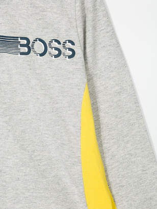 Boss Kids logo printed polo shirt