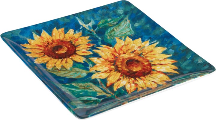 Certified International Golden Sunflowers Square Platter