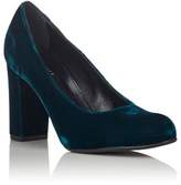 Thumbnail for your product : Barneys New York Women's Chunky-Heel Velvet Pumps-Turquoise