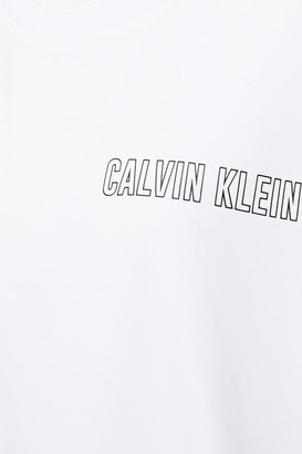 Calvin Klein Performance Performance Cropped Printed Stretch-cotton-jersey T-shirt