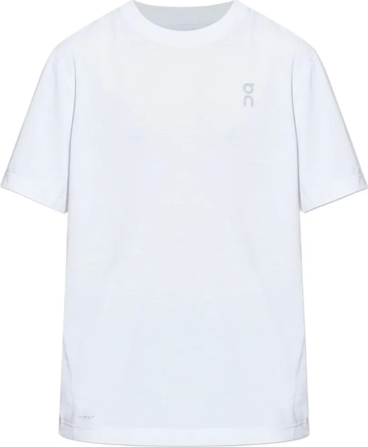 On logo-print T-shirt