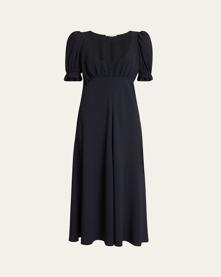 Chloé Empire-Waist Puff-Sleeve Ankle Dress
