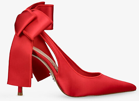 Steve Madden Womens Red Teacup Satin Courts Eur 38/5 Uk Women