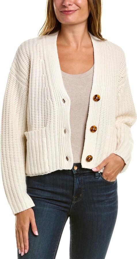 Autumn Cashmere Chunky Crop Cashmere & Wool-Blend Cardigan - ShopStyle