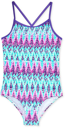 Kanu Surf 1-Pc. Candy Abstract-Print Swimsuit, Big Girls (7-16)